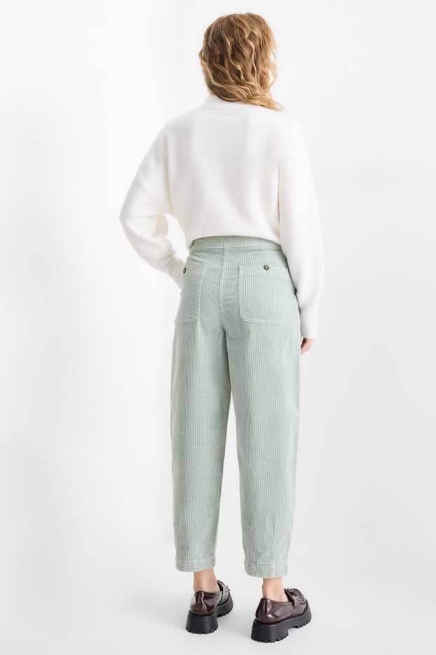 Damen - Cordhose - High Waist - Barrel Leg - LYCRA® - mintgrün