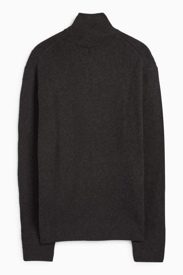 Men - Jumper - ribbed - black