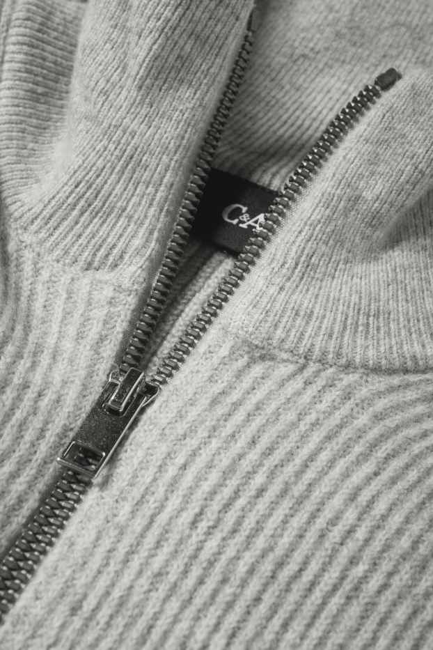Men - Jumper - ribbed - gray