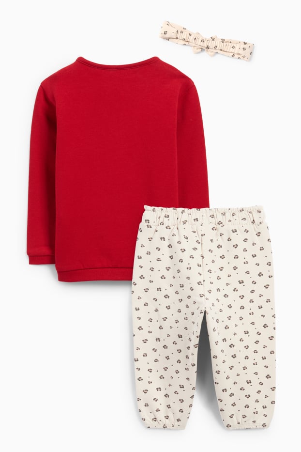 Baby Mädchen - Leopard - Baby-Outfit - 3 teilig - rot