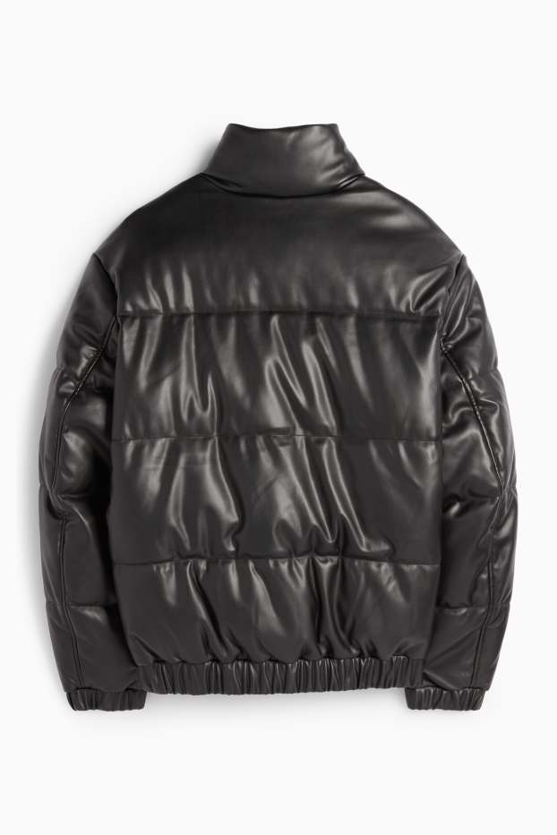 Uomo - Giacca trapuntata - similpelle - nero