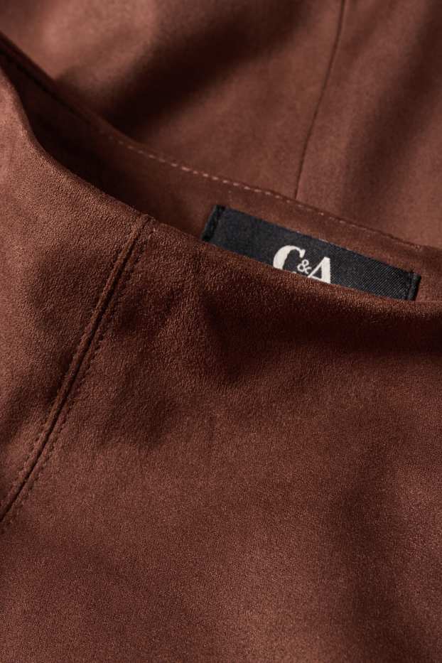 Women - Skirt - faux suede - brown