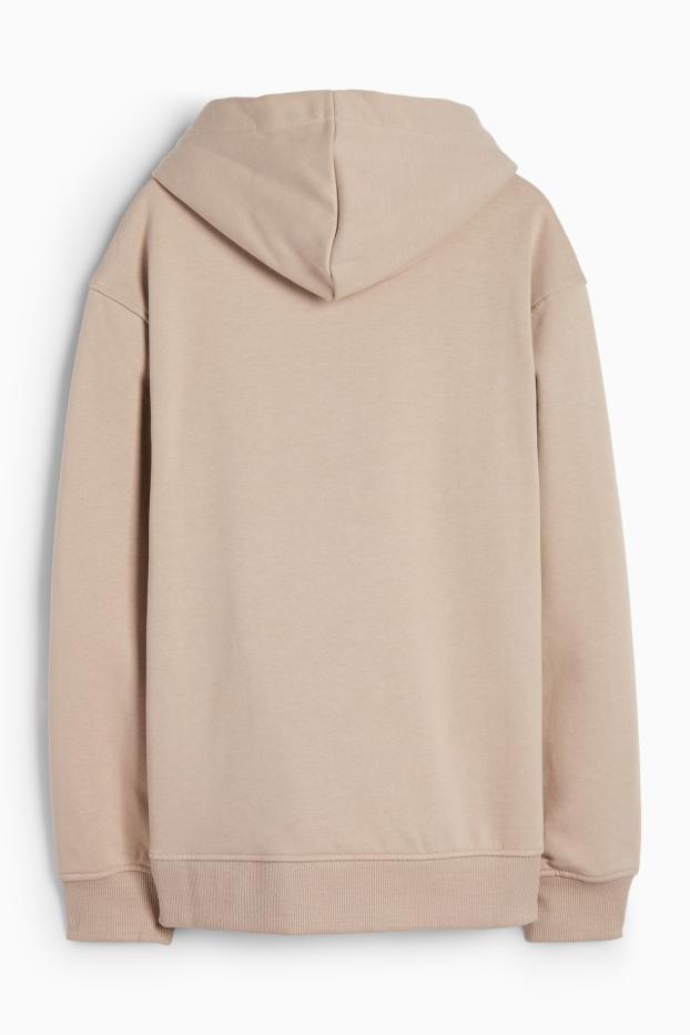 Kinderen: jongens - Haasje - hoodie - glanseffect - beige
