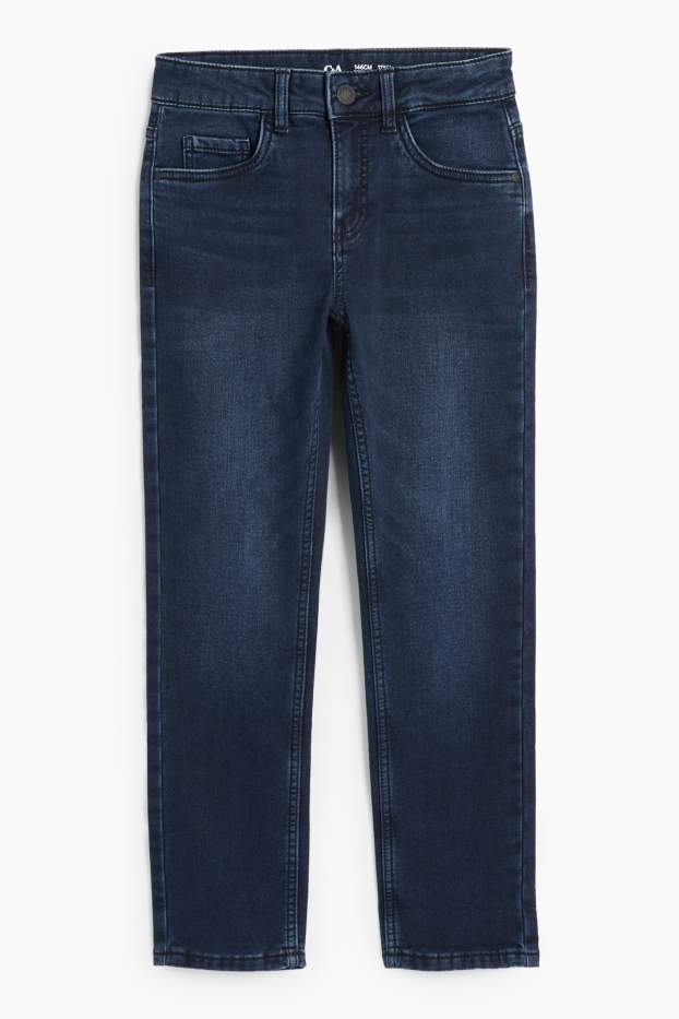 Kinderen: jongens - Slim jeans - thermojeans - LYCRA® - jeansdonkerblauw
