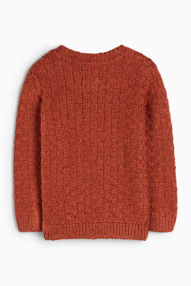 Baby Jungen - Baby-Pullover - strukturiert - terracotta