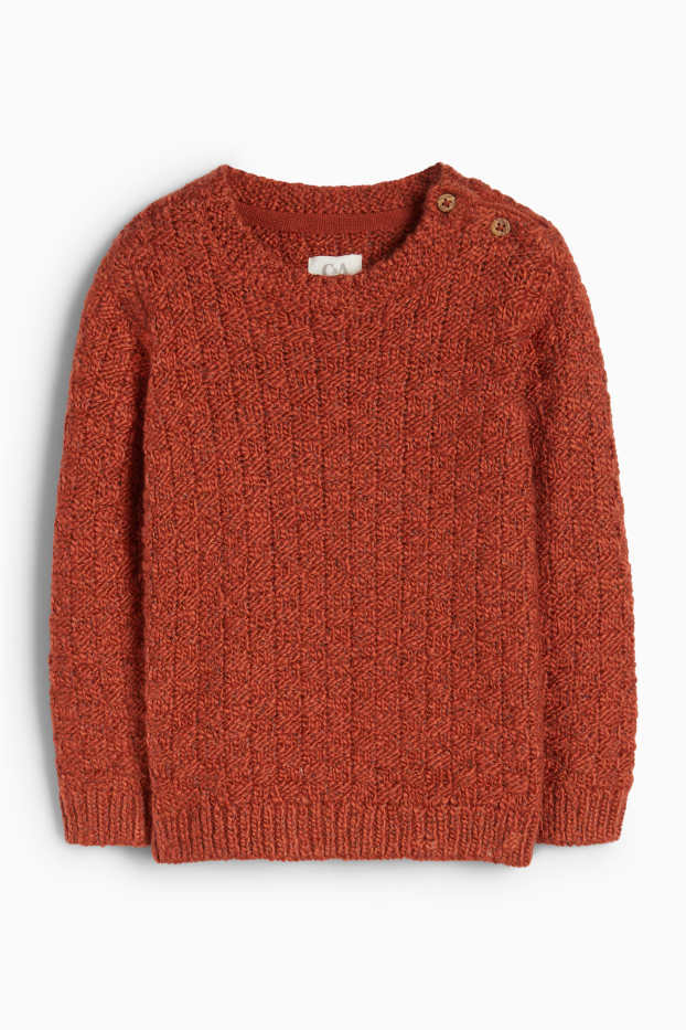 Baby Jungen - Baby-Pullover - strukturiert - terracotta