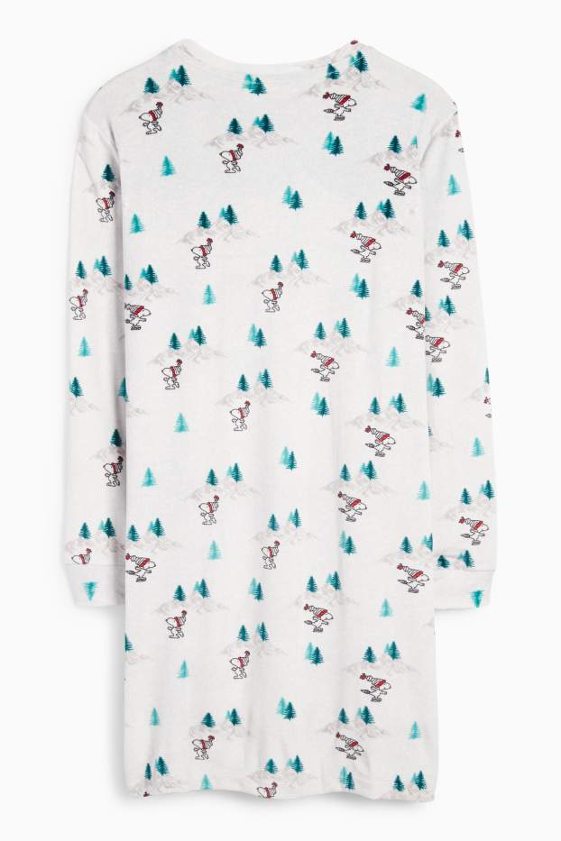 Femei - Cămașă de noapte - Snoopy - gri deschis melanj