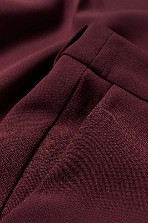 Donna - Pantaloni business - vita alta - gamba ampia - bordeaux
