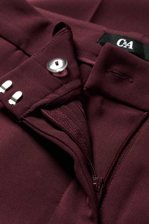 Donna - Pantaloni business - vita alta - gamba ampia - bordeaux