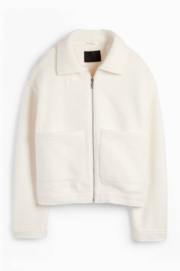 Women - Bouclé jacket - cremewhite