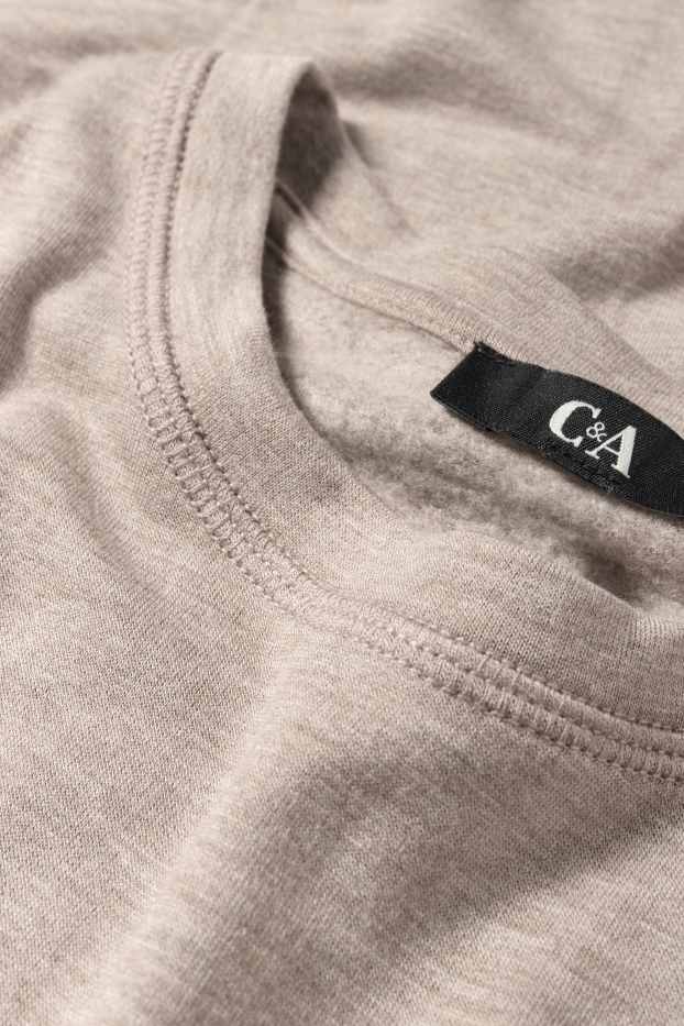 Women - Long sleeve top - slim fit - taupe
