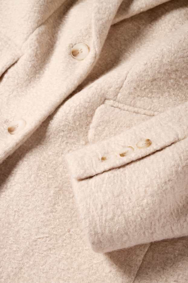 Women - Long blazer - relaxed fit - light beige