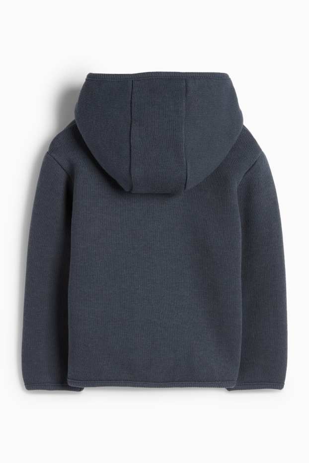 Neonati - Motivo volpe - felpa con zip - blu scuro