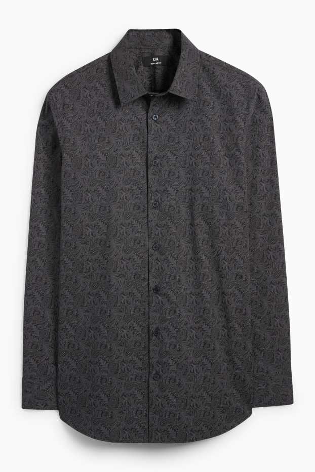 Herren - Set - Pullover mit V-Ausschnitt und Businesshemd - 2 teilig - grau