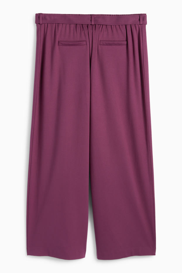 Damen - Jersey-Hose - Mid Waist - Flared Fit - lila