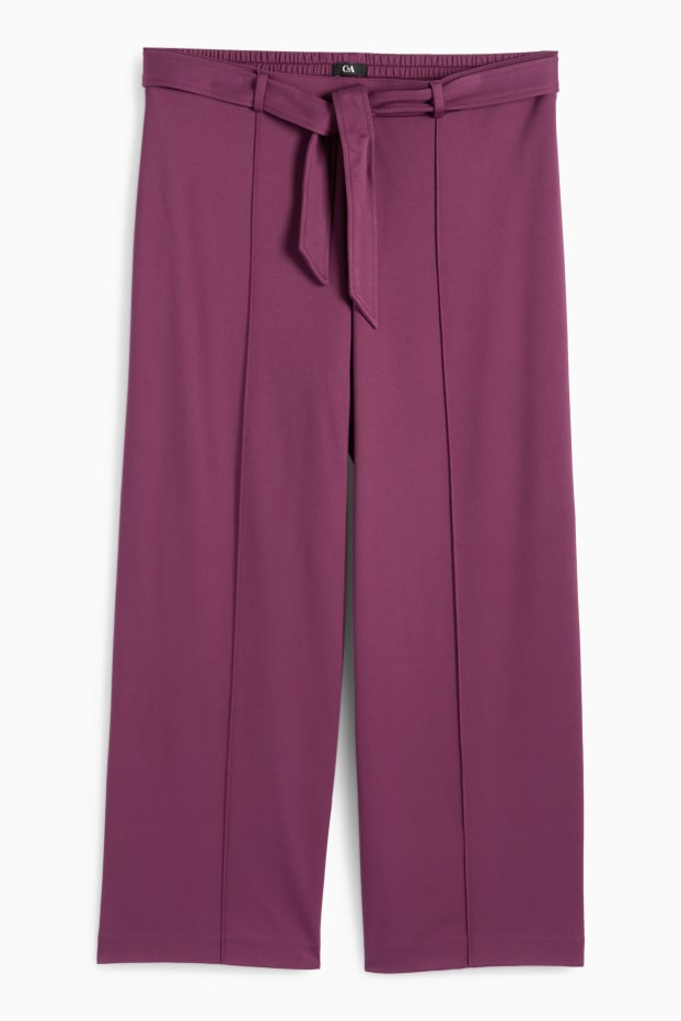 Damen - Jersey-Hose - Mid Waist - Flared Fit - lila