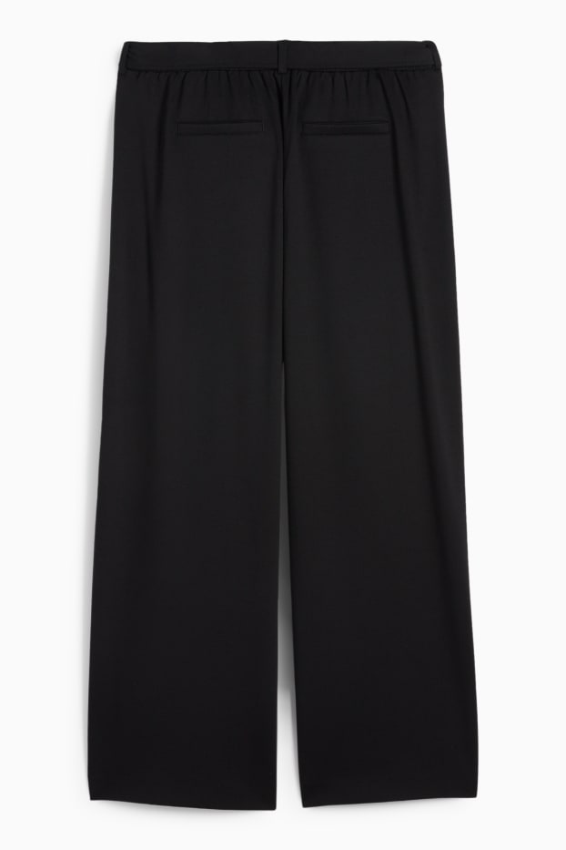 Women - Jersey trousers - mid-rise waist - flared fit - black
