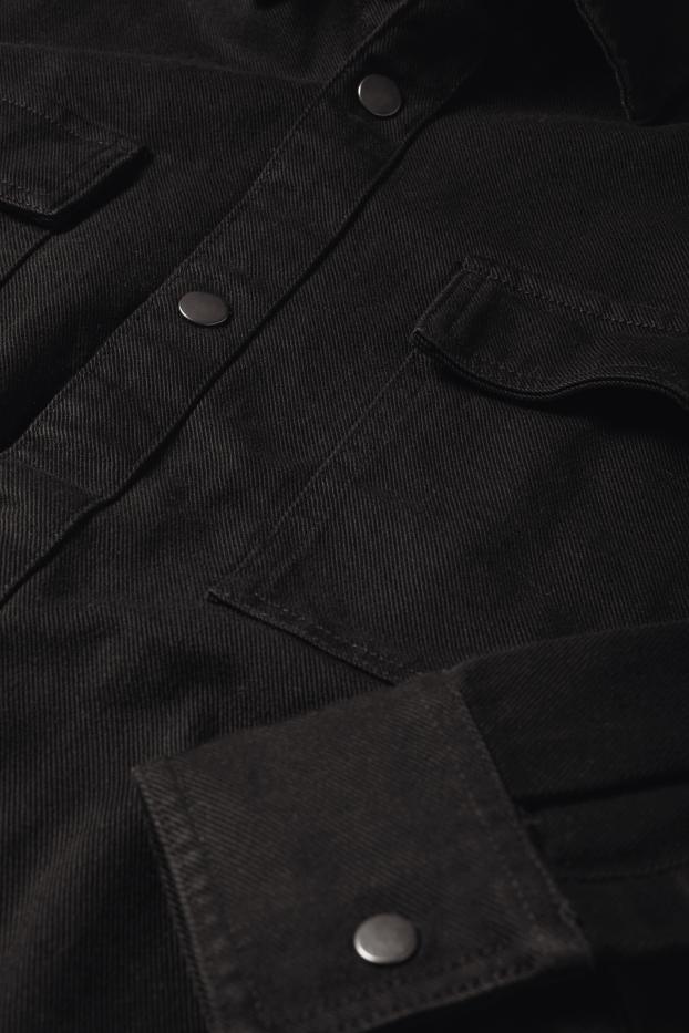 Herren - Jeanshemd - Relaxed Fit - Kent - schwarz