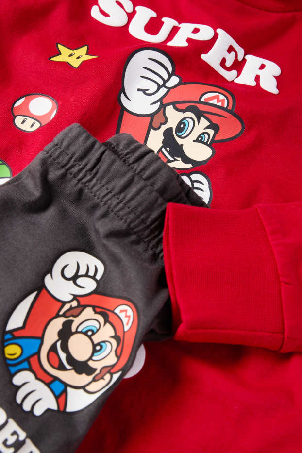 Dzieci chłopcy - Super Mario - piżama - 2 części - czerwony
