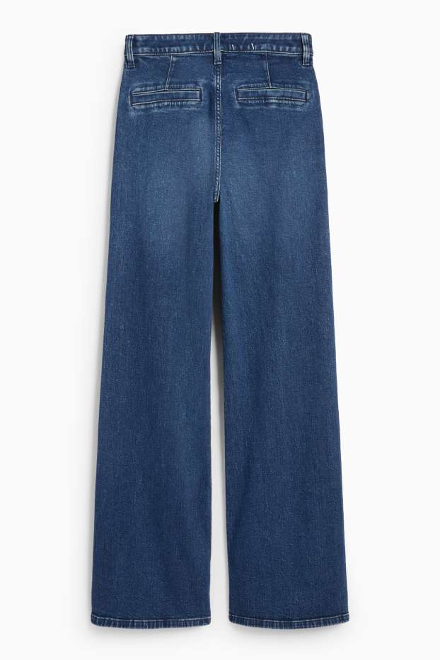 Femei - Wide leg jeans - talie înaltă - LYCRA® - denim-albastru