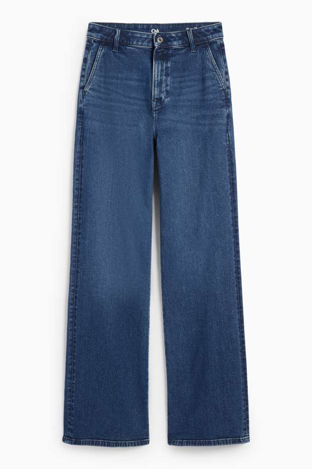 Femei - Wide leg jeans - talie înaltă - LYCRA® - denim-albastru