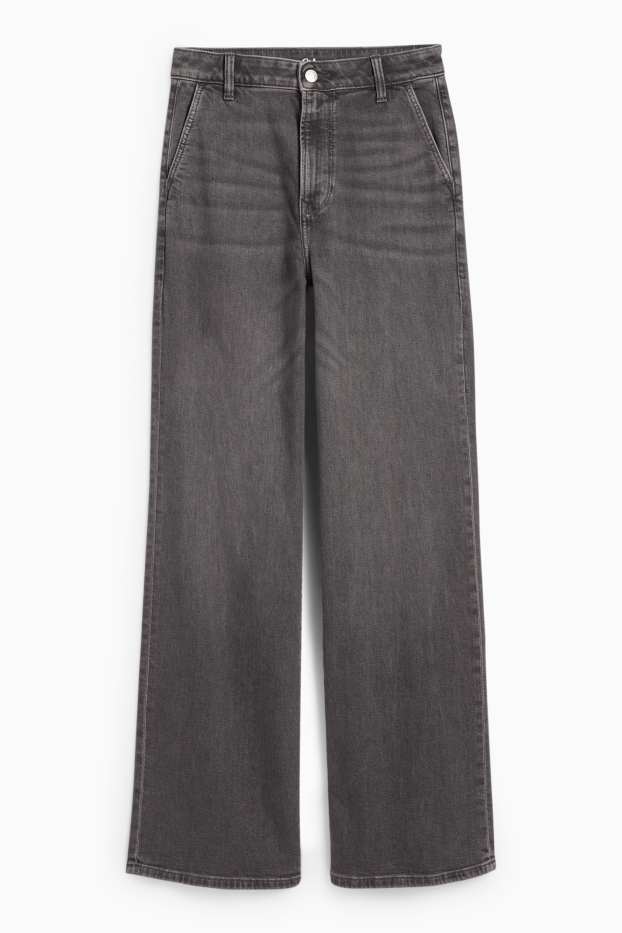 Femmes - Wide leg jean - high waist - LYCRA® - jean gris foncé