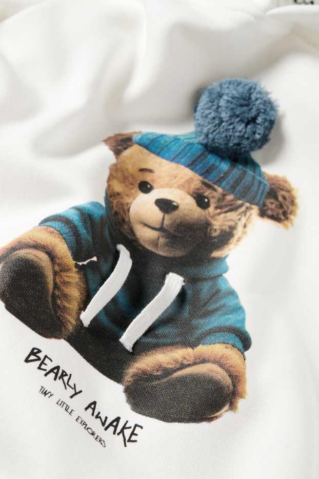 Children Boys - Teddy bear - hoodie - white