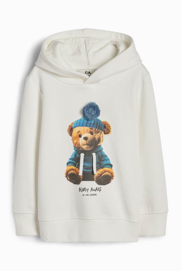 Children Boys - Teddy bear - hoodie - white