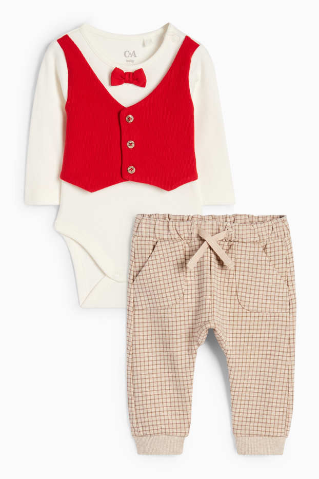 Baby Boys - Baby Christmas outfit - 2 piece - white / red