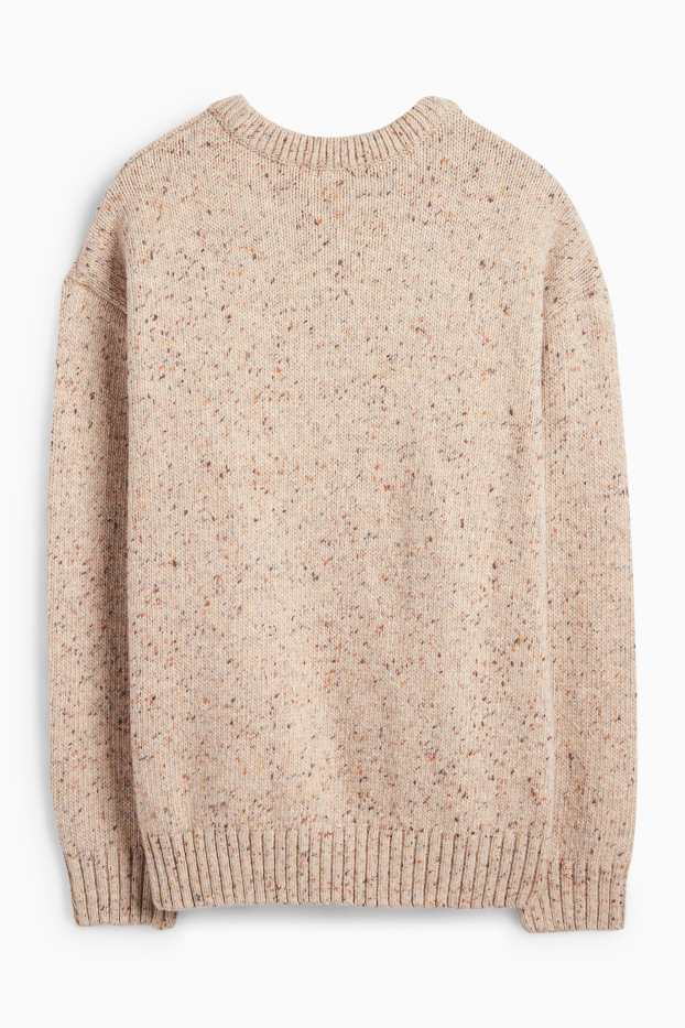 Enfants garçons - Teddy bear - pull de Noël - beige chiné