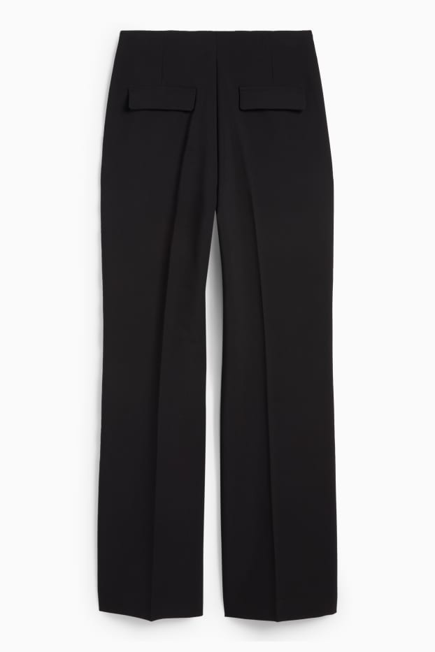 Women - Business trousers - high waist - wide leg - black