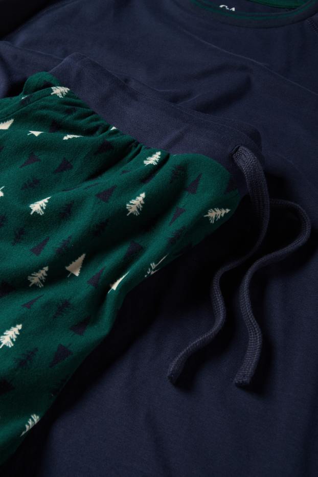 Men - Christmas pyjamas - fir tree - dark blue