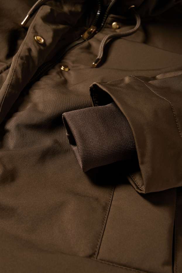 Femmes - Veste à capuche - doublée - finition déperlante - kaki