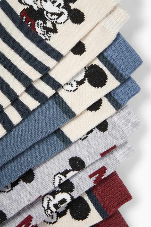 Bébés garçons - Lot de 4 paires - Mickey Mouse - chaussettes pour bébé à motif - rouge foncé