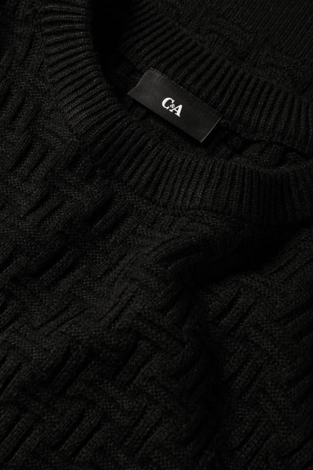 Men - Jumper - textured - black
