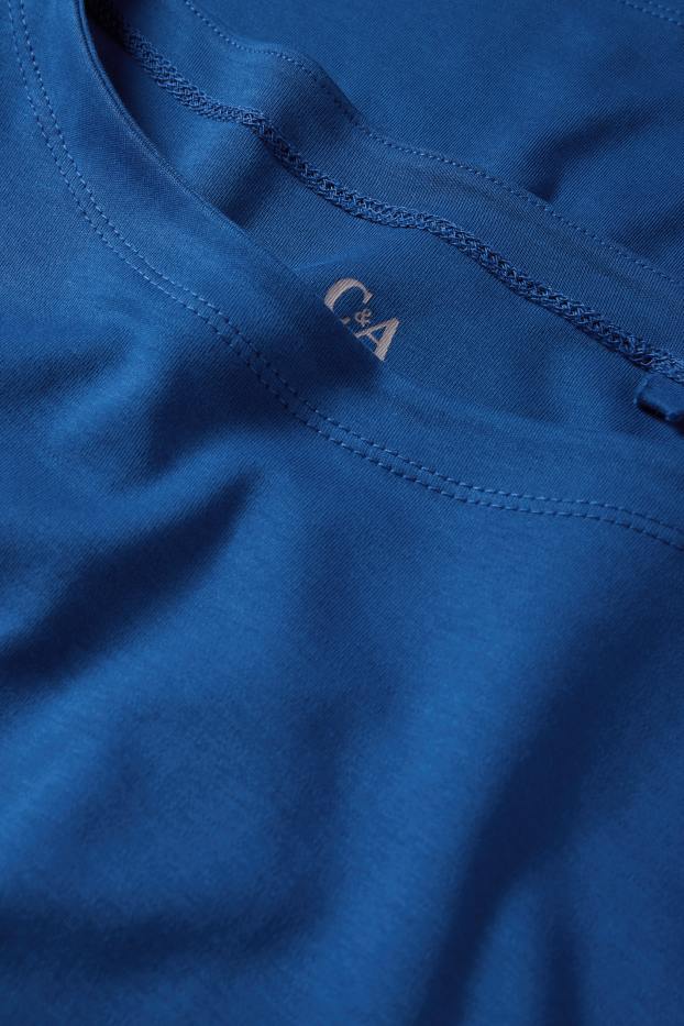 Women - Basic long sleeve top - regular fit - blue