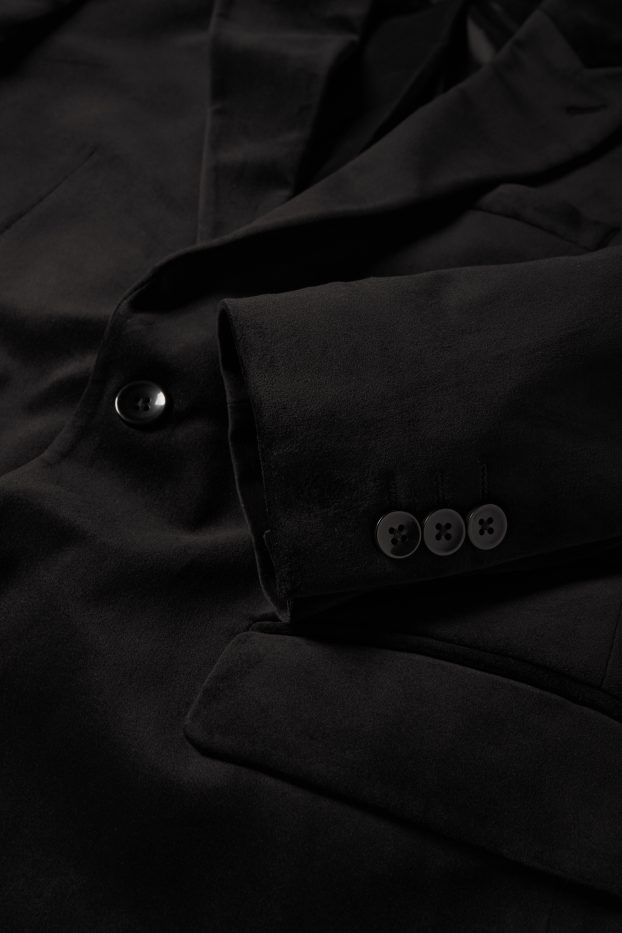 Uomo - Giacca in velluto - slim fit - stretch - nero