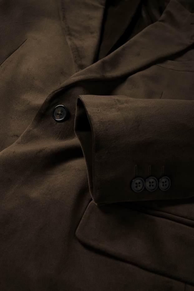 Uomo - Giacca in velluto - slim fit - stretch - verde scuro