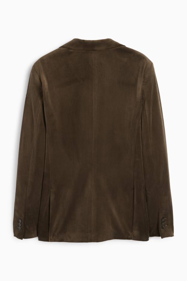 Uomo - Giacca in velluto - slim fit - stretch - verde scuro