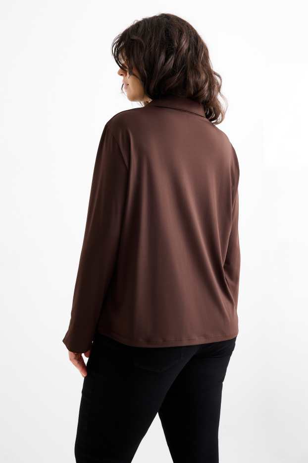 Femmes - Chemisier en jersey - marron foncé
