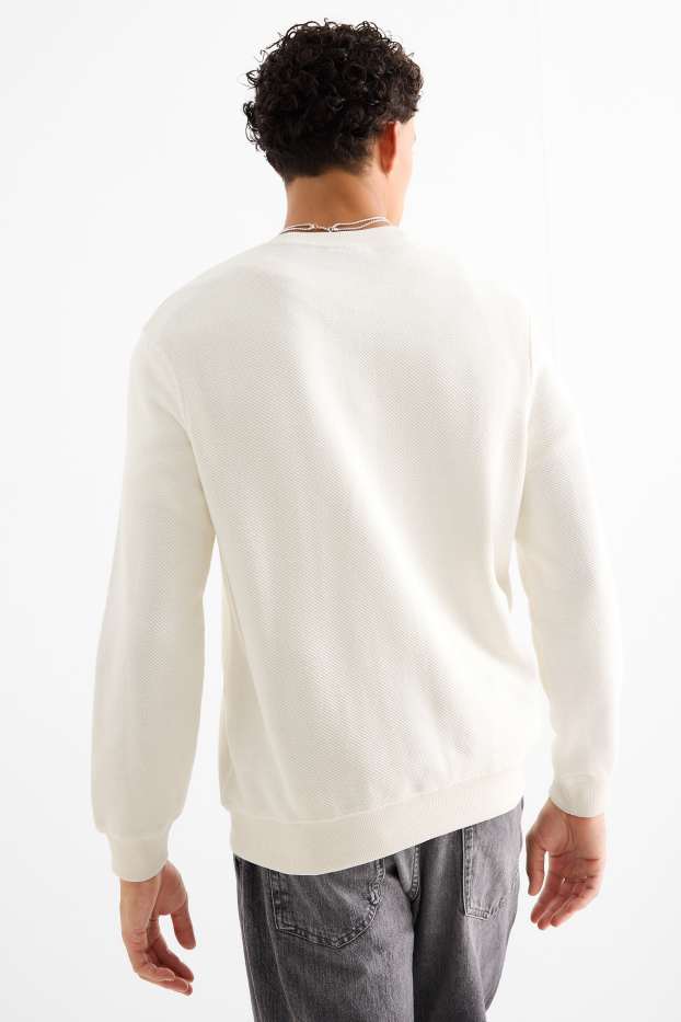 Uomo - Felpa - tessuto tramato - bianco