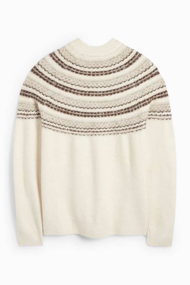 Herren - Pullover - gemustert - cremeweiss