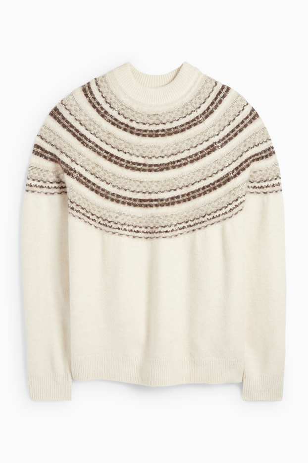 Herren - Pullover - gemustert - cremeweiss