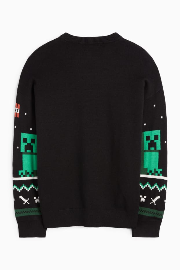 Děti - chlapci - Minecraft - svetr - černá