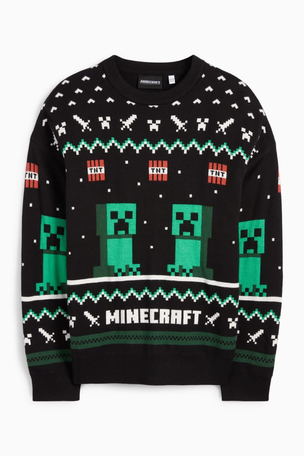Děti - chlapci - Minecraft - svetr - černá