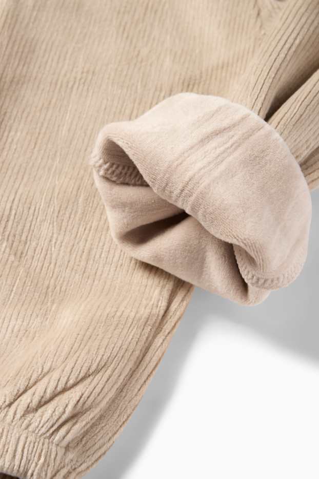 Baby Buben - Weihnachts-Baby-Thermo-Jogginghose - gerippt - beige