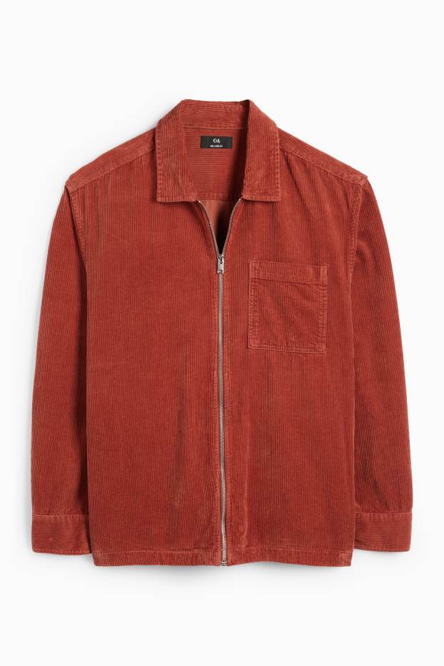 Herren - Cord-Hemdjacke - Relaxed Fit - Kent - orange
