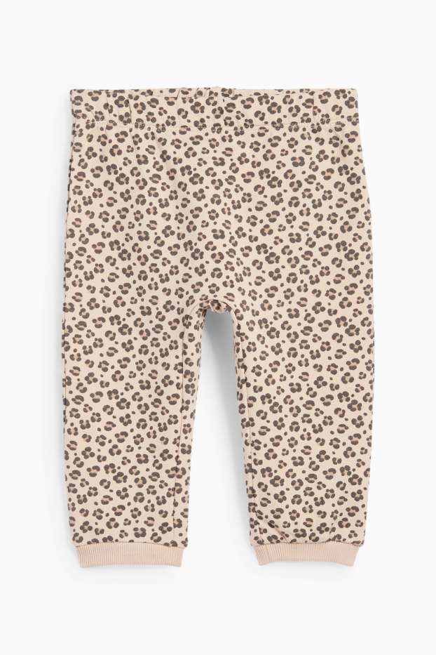 Miminka - dívky - Motiv leoparda - pyžamo pro miminka - 2dílné - šedá