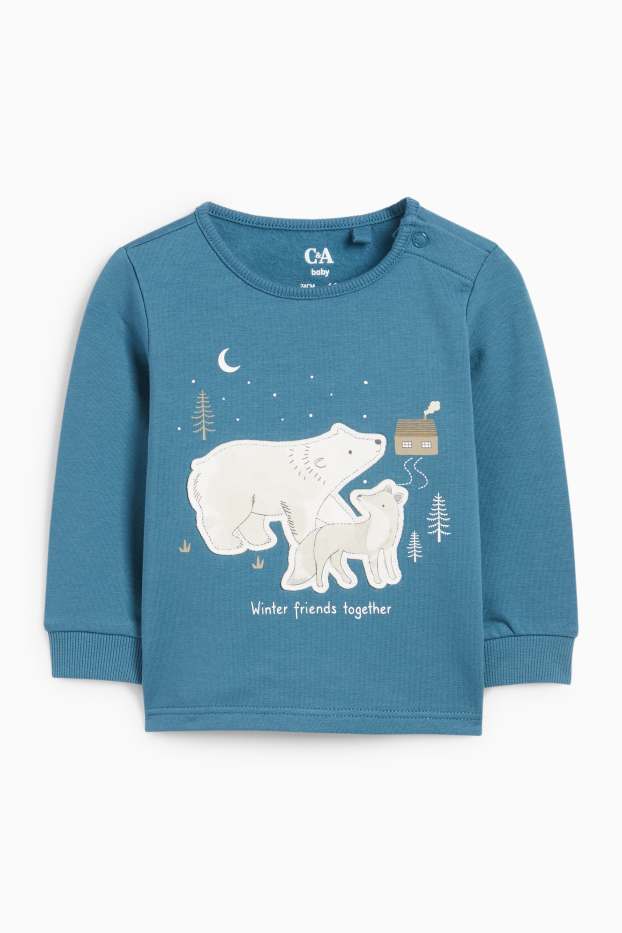 Baby Jungen - Wolf und Eisbär - Baby-Pyjama - 2 teilig - petrol