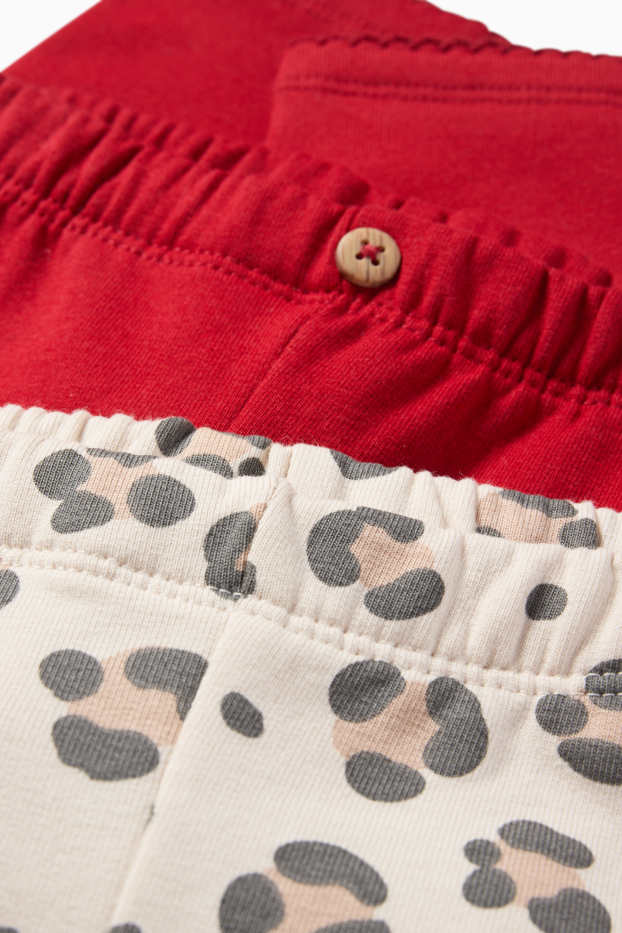 Baby Mädchen - Multipack 2er - Baby-Thermoleggings - rot / beige